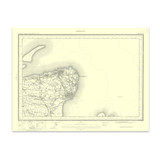 Authentic reproduction of Ordnance Survey map of Ramsgate 1896-1904 with a yellow tint background