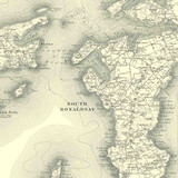 Close up of Authentic reproduction of Ordnance Survey map of Hoy 1896-1904 with a yellow tint background