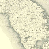Close up of Authentic reproduction of Ordnance Survey map of Hoy 1896-1904 with a yellow tint background