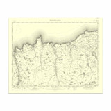 Authentic reproduction of Ordnance Survey map of Reay 1896-1904 with a yellow tint background