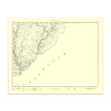 Authentic reproduction of Ordnance Survey map of Langholm 1896-1904 with a yellow tint background