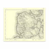 Authentic reproduction of Ordnance Survey map of Kirkwall 1896-1904 with a yellow tint background