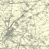 Close up of Authentic reproduction of Ordnance Survey map of Doncaster 1896-1904 with a yellow tint background