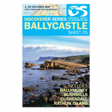 Blue front cover of OS Northern Ireland Discoverer Series Map of Ballycastle: Discoverer 5