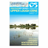 Blue front cover of OS Northern Ireland Discoverer Series Map of  Upper Lough Erne: Discoverer 27