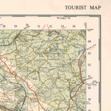 Close up of Reproduction Peak District vintage map flat view