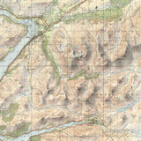 Close up Reproduction Ben Nevis vintage map flat view