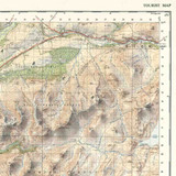 Close up Reproduction Ben Nevis vintage map flat view