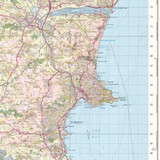 Close up of Reproduction Dartmoor vintage map flat view