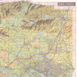 Close up of Reproduction New Forest vintage map flat view