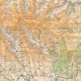Close up of Reproduction North York Moors vintage map flat view