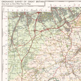 Close up of Reproduction North York Moors vintage map flat view