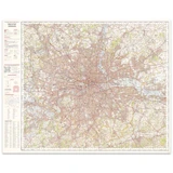 Reproduction Greater London vintage map flat view
