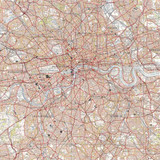 Close up of Reproduction Greater London vintage map flat view