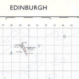 Close up of Reproduction Edinburgh vintage map flat view