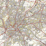Close up of Reproduction Bristol & Stroud vintage map flat view