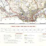 Close up of Reproduction Bristol & Stroud vintage map flat view