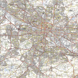 Close up of Reproduction Glasgow vintage map flat view