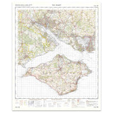 Reproduction the Solent vintage map flat view