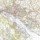 Close up of Reproduction the Solent vintage map flat view