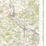 Close up of Reproduction Oxford & Newbury vintage map flat view