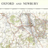 Close up of Reproduction Oxford & Newbury vintage map flat view
