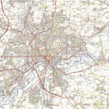 Close up of Reproduction Nottingham vintage map flat view