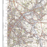 Close up of Reproduction Doncaster vintage map flat view