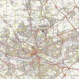 Close up of Reproduction Newcastle upon Tyne vintage map flat view