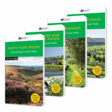 Front covers of the OS Pathfinder guidebook series in the Pathfinder set for Yorkshire
