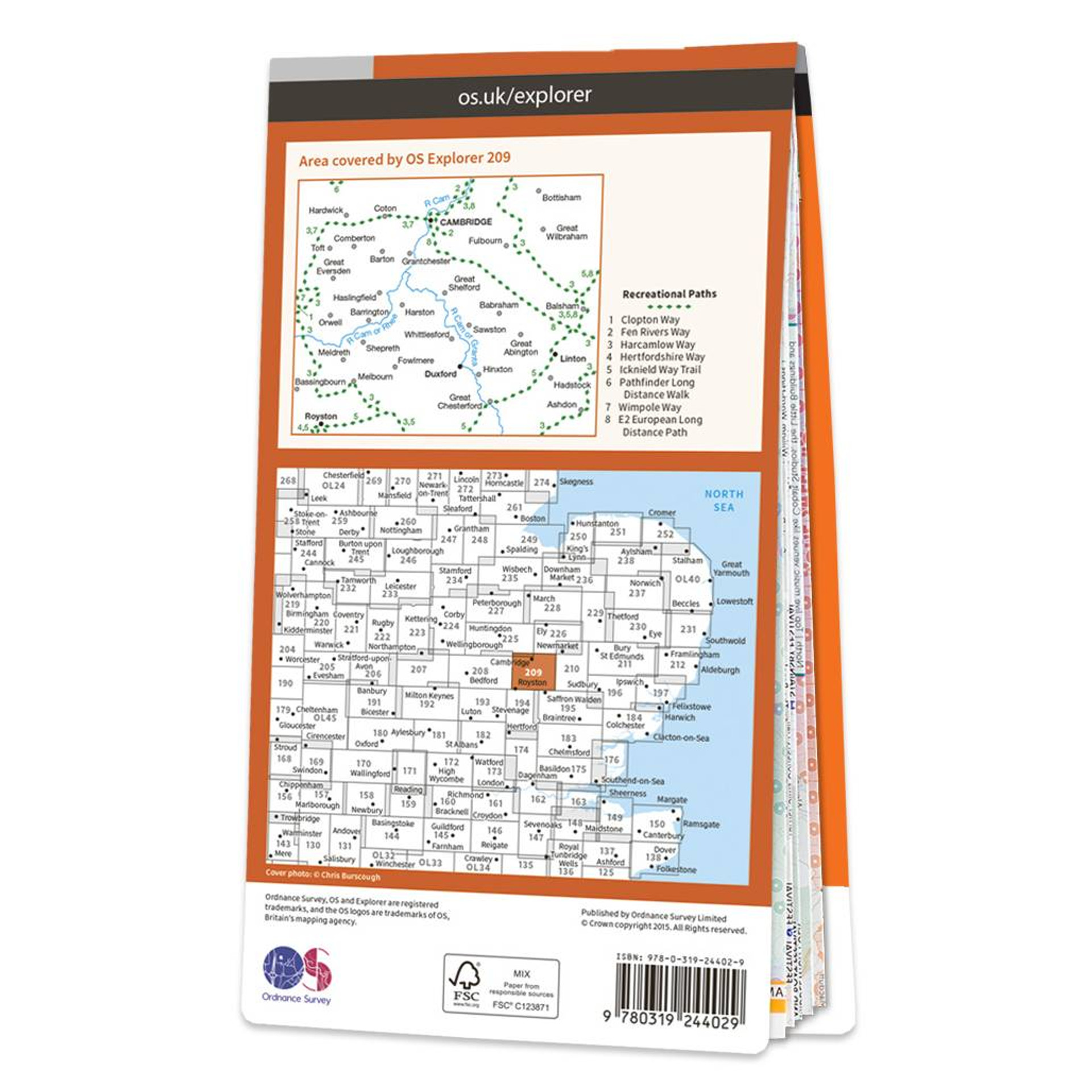 OS Map of Cambridge Explorer 209 Map Ordnance Survey Shop