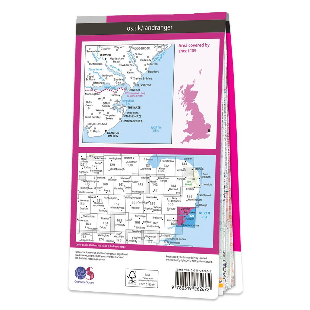 OS Map of Ipswich, Felixstowe & Harwich Explorer 197 Map Ordnance Survey Shop
