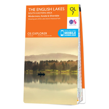 Orange front cover of OS Explorer Map OL 7 The English Lakes, South-Eastern Area