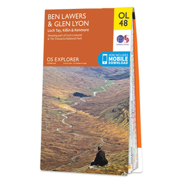 Orange front cover of OS Explorer Map OL48 Ben Lawers & Glen Lyon