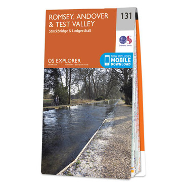 Orange front cover of OS Explorer Map 131 Romsey, Andover & Test Valley