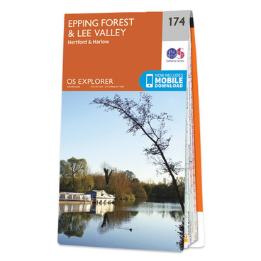 Orange front cover of OS Explorer Map 174 Epping Forest & Lee Valley