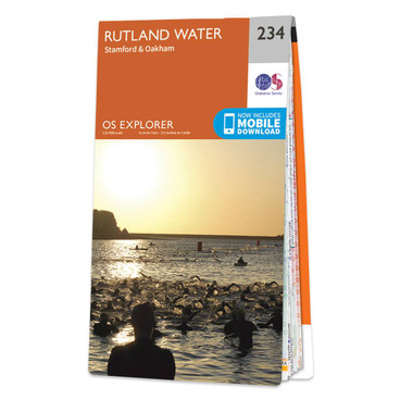 Orange front cover of OS Explorer Map 234 Rutland Water