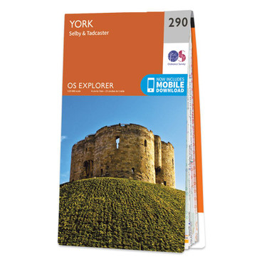Orange front cover of OS Explorer Map 290 York