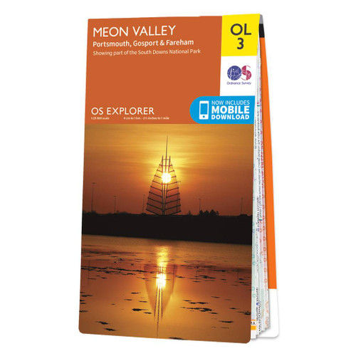 Orange front cover of OS Explorer Map OL 3 Meon Valley