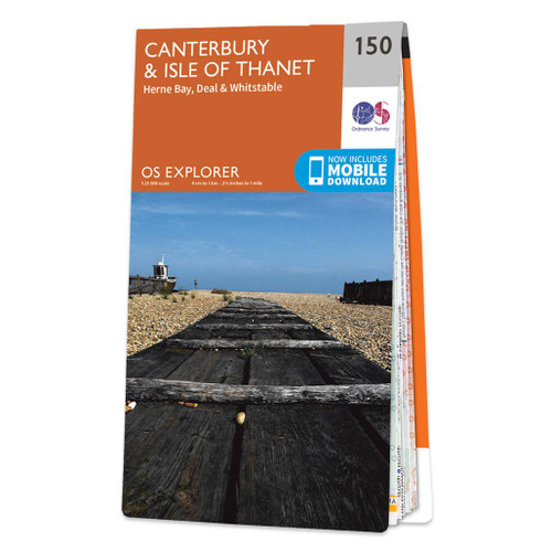 Orange front cover of OS Explorer Map 150 Canterbury & Isle of Thanet