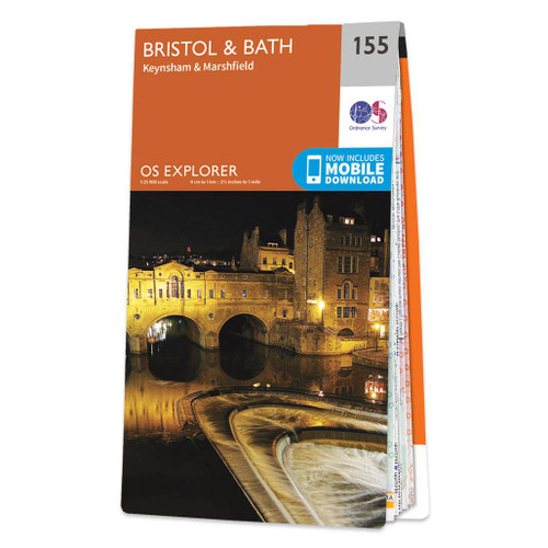 Orange front cover of OS Explorer Map 155 Bristol & Bath