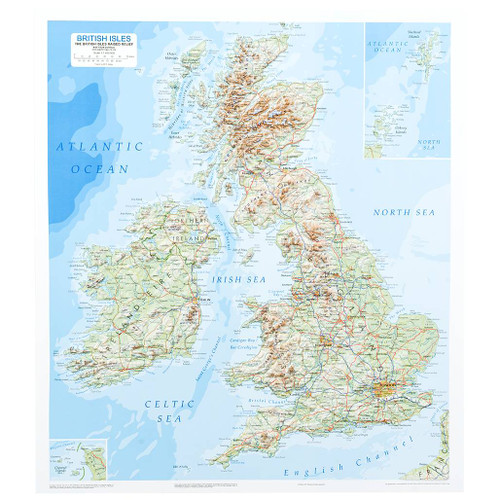 Full map view of 3D British Isles Relief Map