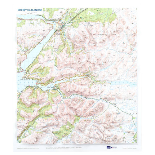 Full map view of 3D Ben Nevis and Glen Coe Relief Map