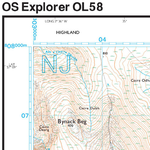 OS Map of Braemar, Tomintoul &amp; Glen Avon | Explorer OL58 Map | Ordnance Survey Shop