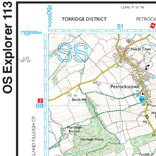 Okehampton Postcode Map OS Map of Okehampton | Explorer 113 Map | Ordnance Survey Shop