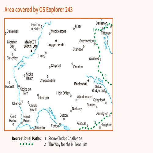OS Map of Market Drayton Explorer 243 Map Ordnance Survey Shop