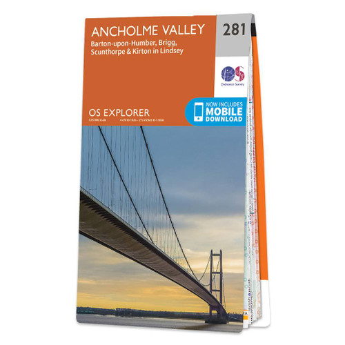Orange front cover of OS Explorer Map 281 Ancholme Valley