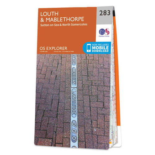 Orange front cover of OS Explorer Map 283 Louth & Mablethorpe