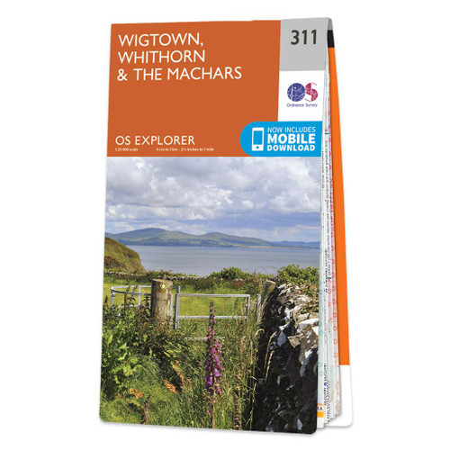 Orange front cover of OS Explorer Map 311 Wigtown, Whithorn & The Machars