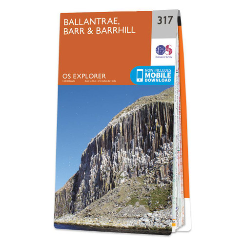 Orange front cover of OS Explorer Map 317 Ballantrae, Barr & Barrhill